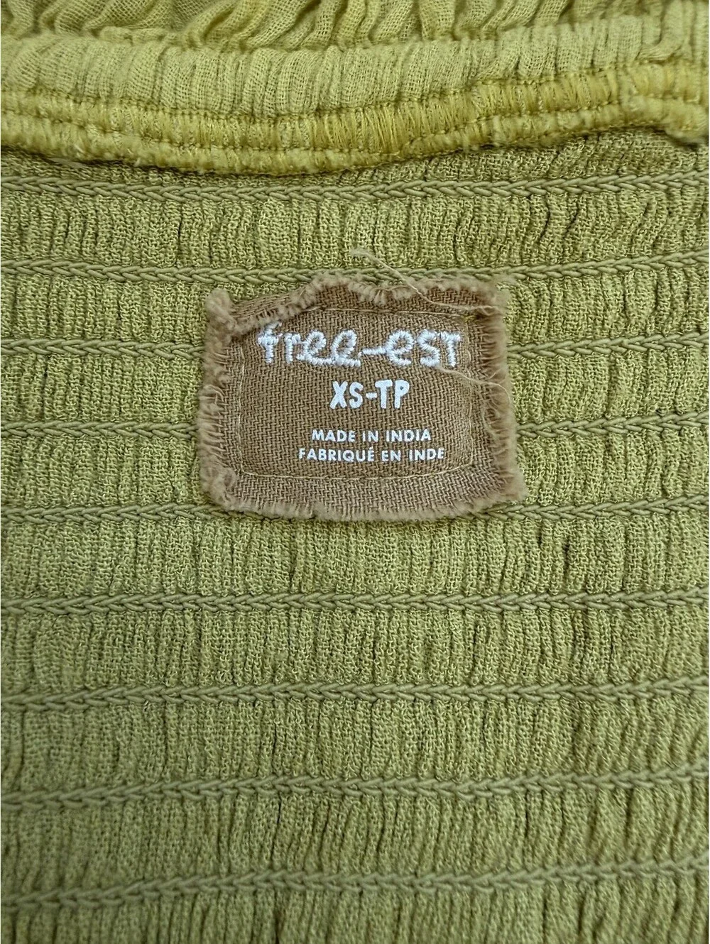 Free-est (Free People) Chartreuse Ruffle Smocked High-Low Maxi Dress | Size XS